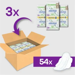 Always Maandverband Bio Cotton Long 54 stuks