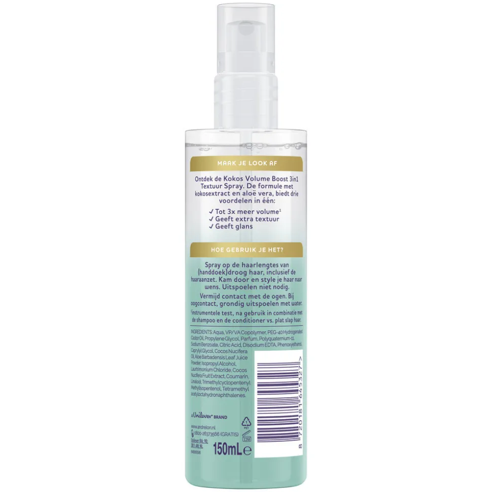 Andrélon 3-in-1 Textuur Spray Kokos Volume Boost 150 ml