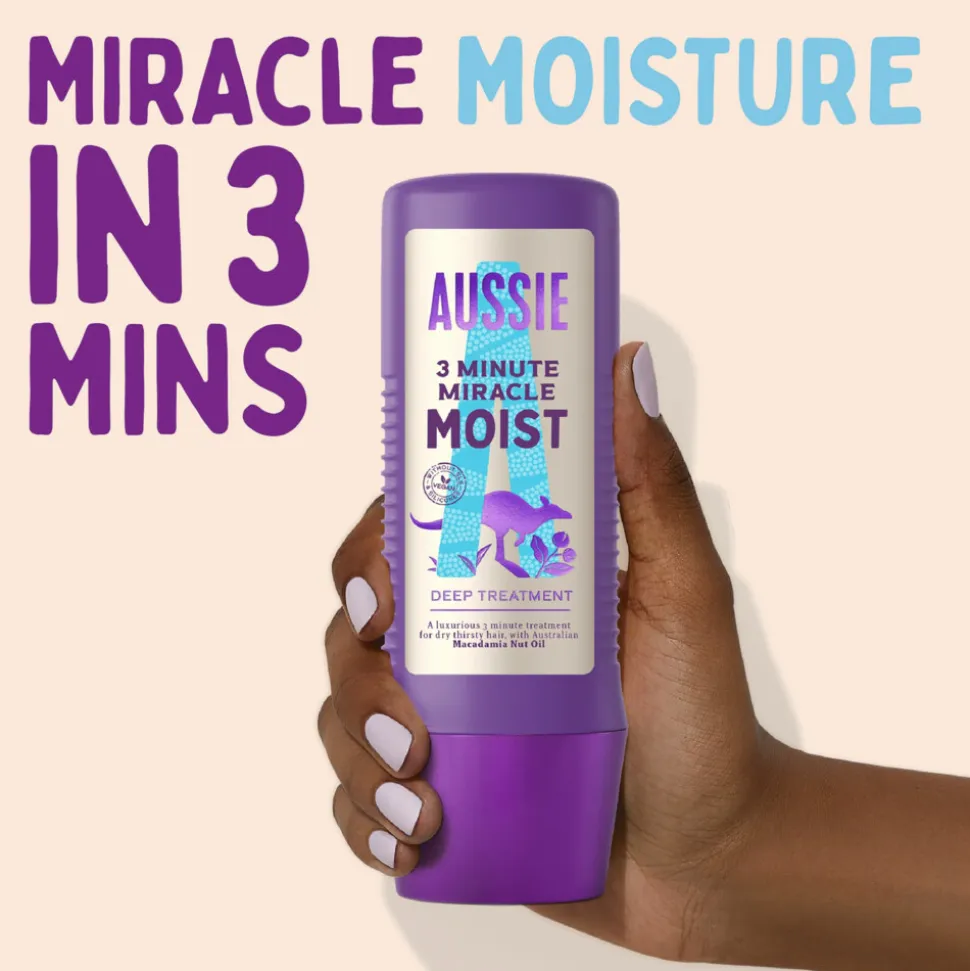 Aussie Haarmasker 3 Minute Miracle Moisture Intensieve Vegan Haarverzorging 225 ml
