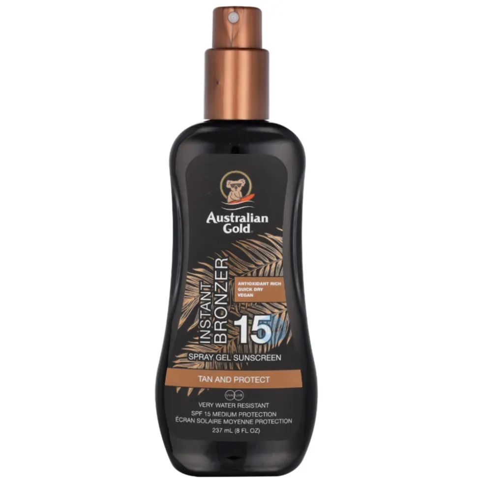Australian Gold Instant Bronzer Zonnebrand Spray Gel SPF 15 237 ml