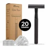 Bamboozy Safety Razor + 20 Mesjes Zwart Mat 1 set