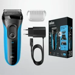 Braun Elektrisch Scheerapparaat Series 3 3010BT Zwart / Blauw