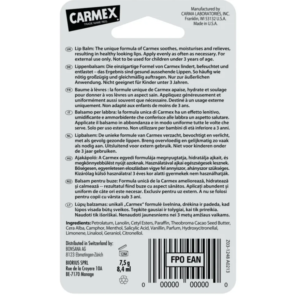 Carmex Lippenbalsem Classic Jar 7,5 gr