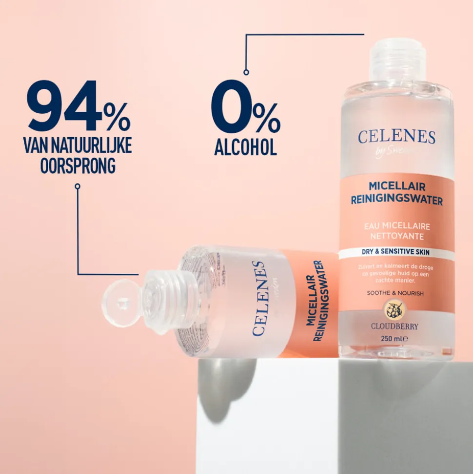Celenes Bergbraam Micellair Reinigingswater Droge / Gevoelige Huid 250 ml
