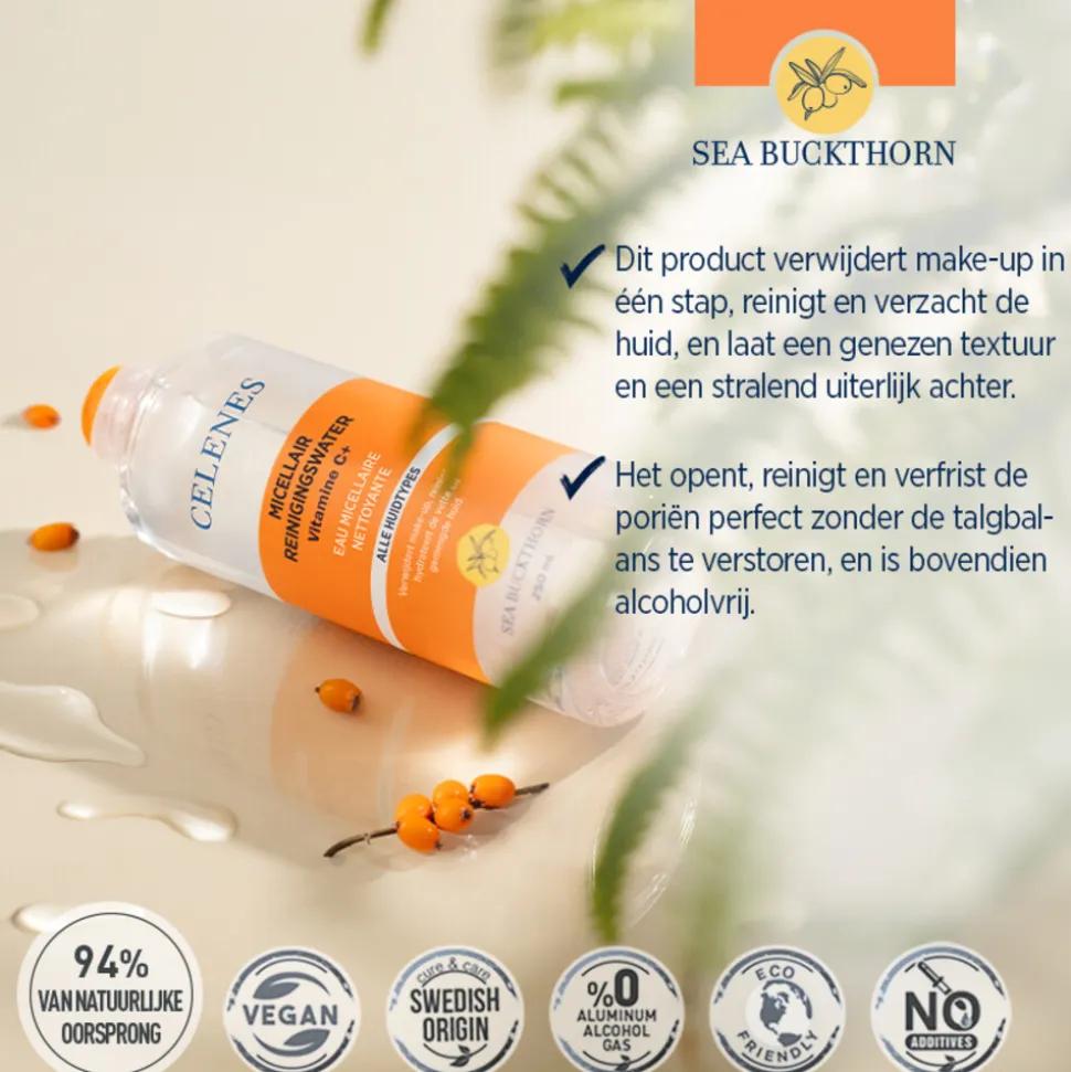 Celenes Duindoorn Micellair Reinigingswater Vettige / Combinatie Huid 250 ml