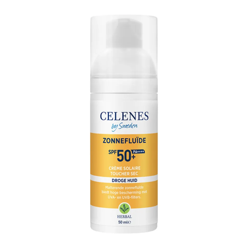 Celenes Herbal Dry Touch Zonnefluïde SPF 50+ Alle Huidtypes 50 ml