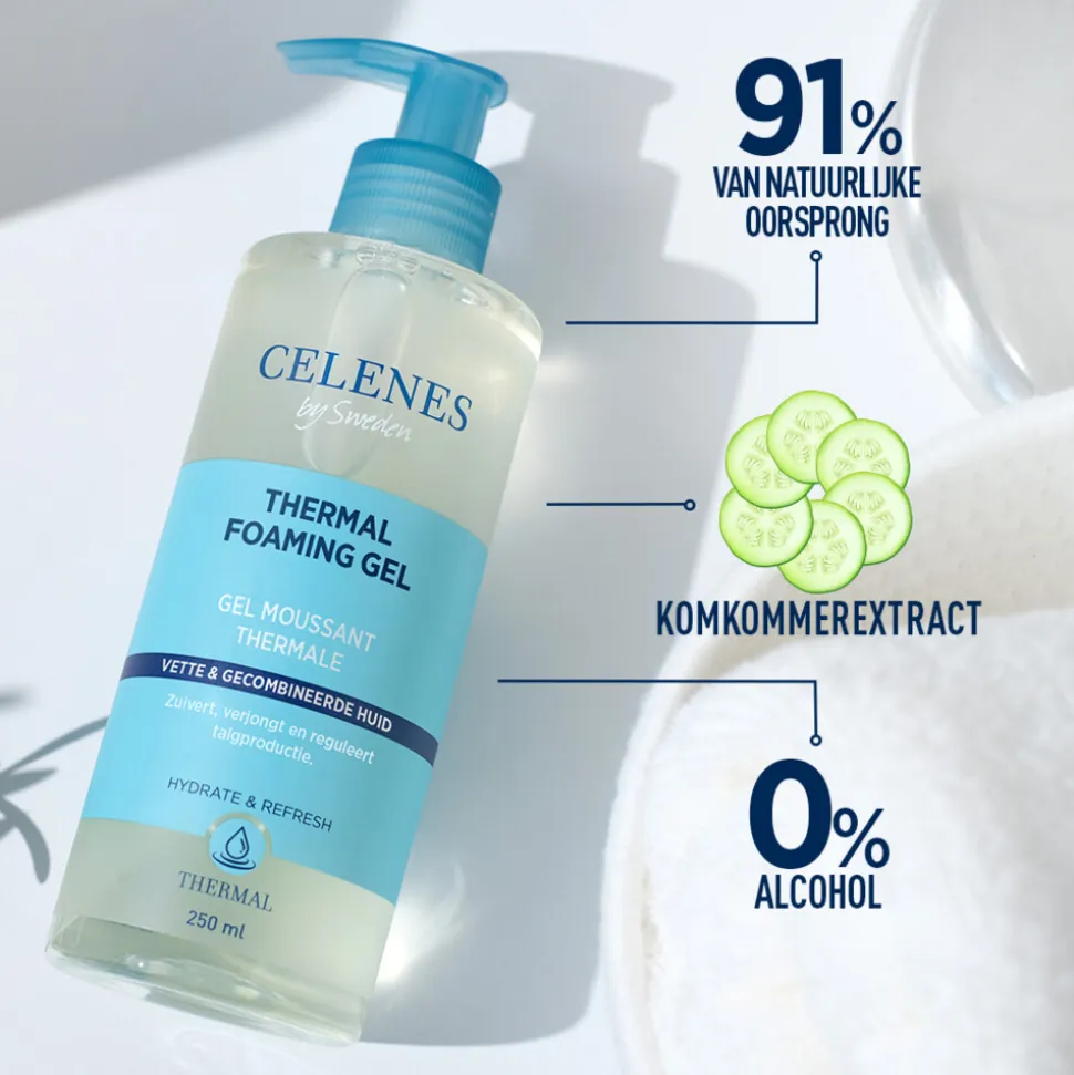 Celenes Thermal Reinigende Foam Gel Vettige / Combinatie Huid 250 ml