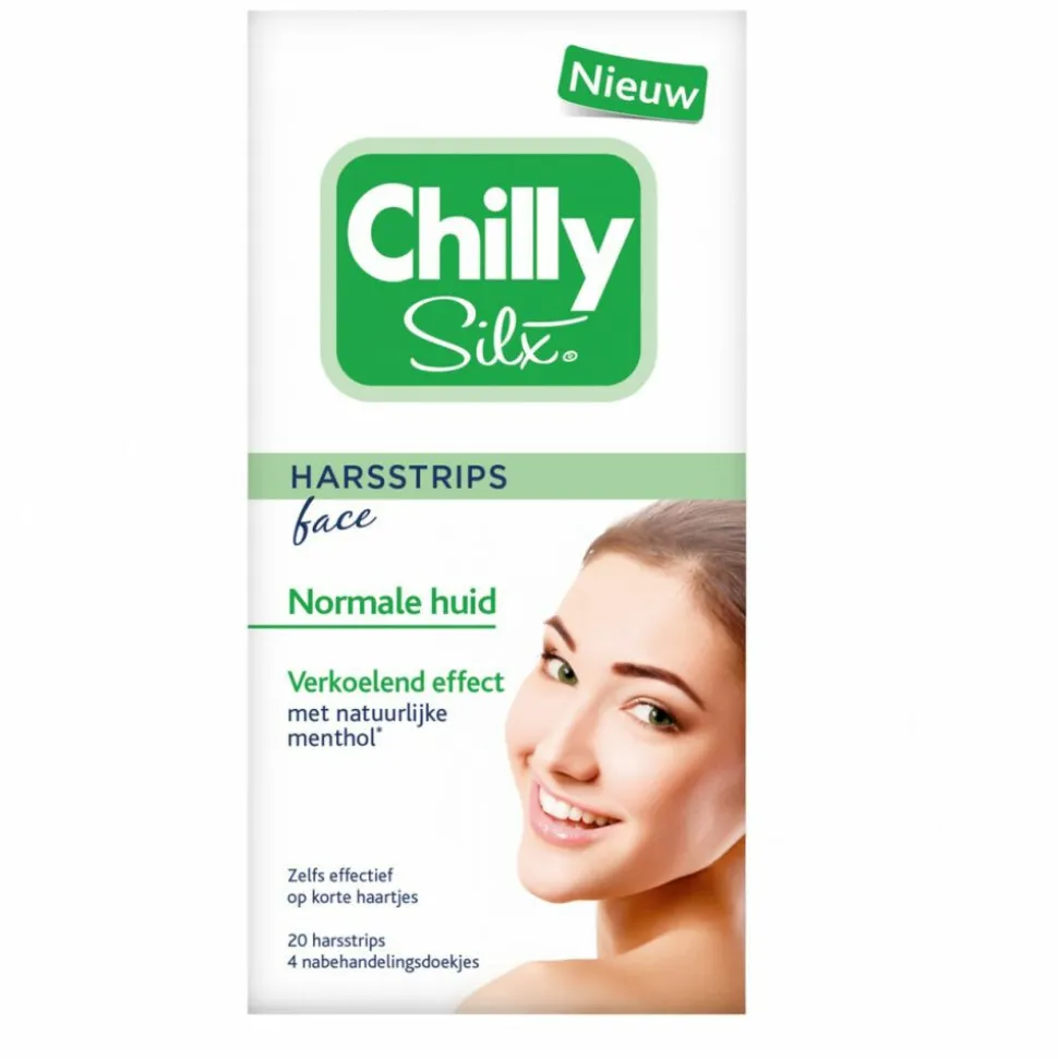 Chilly Silx Harsstrips Gezicht Normale huid 10 stuks