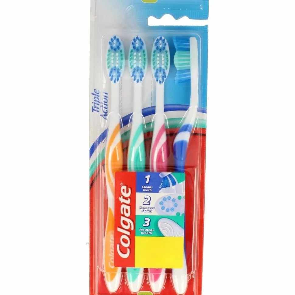 Colgate Tandenborstel Triple Action Medium 4 stuks