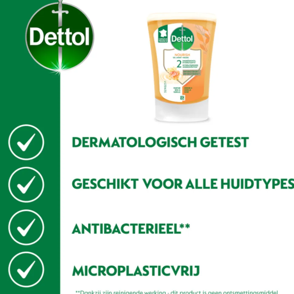 Dettol No-Touch Handzeep Refill Extra Care Honey & Sheabutter 250 ml