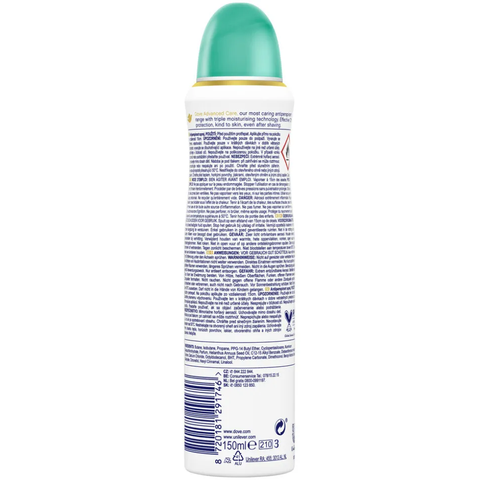 Dove Deodorant Spray Advanced Care Peer & Aloe Vera 150 ml