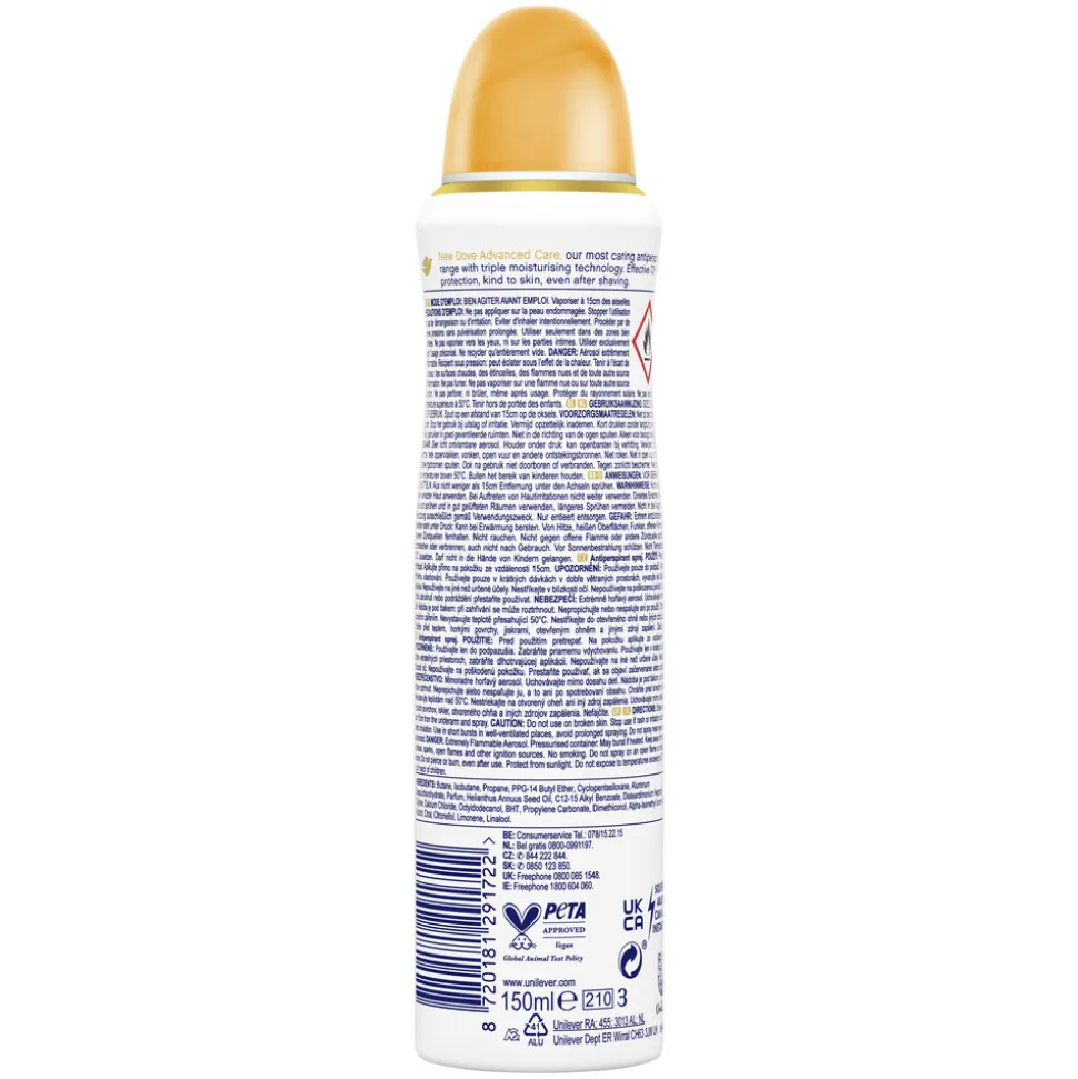 Dove Deodorant Spray Advanced Care Passievrucht & Citroengras 150 ml
