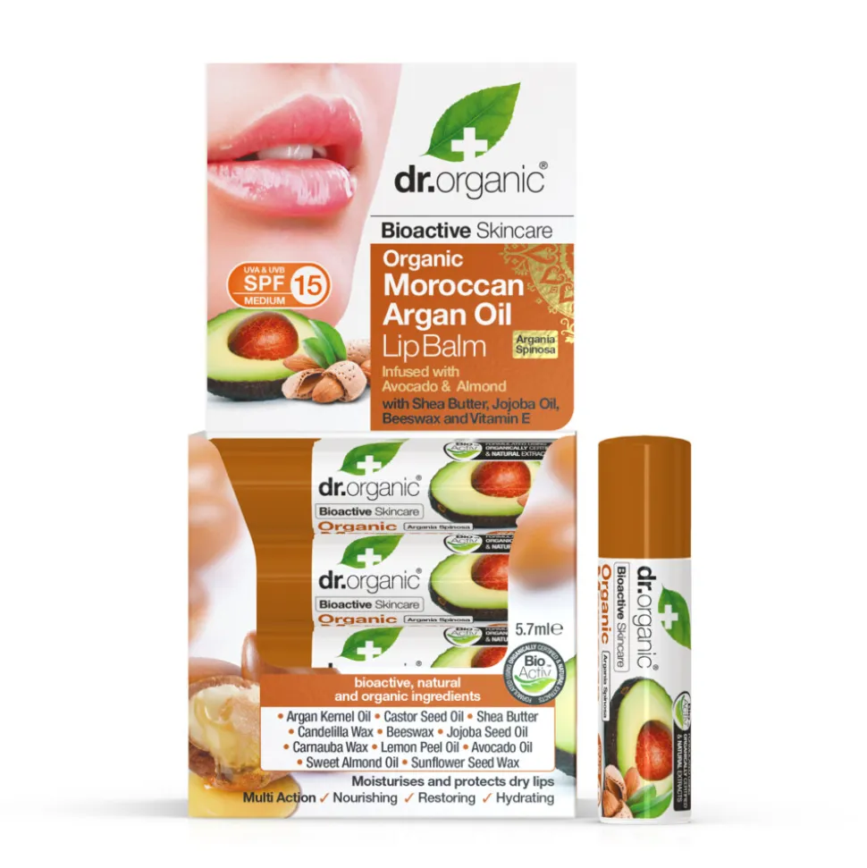 Dr. Organic Marrokaanse Arganolie Lippenbalsem met Avocado 5,7 ml