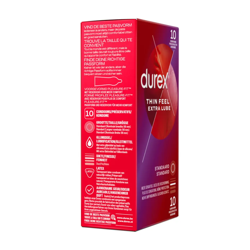 Durex Condooms Thin Feel met Extra Glijmiddel 10 stuks