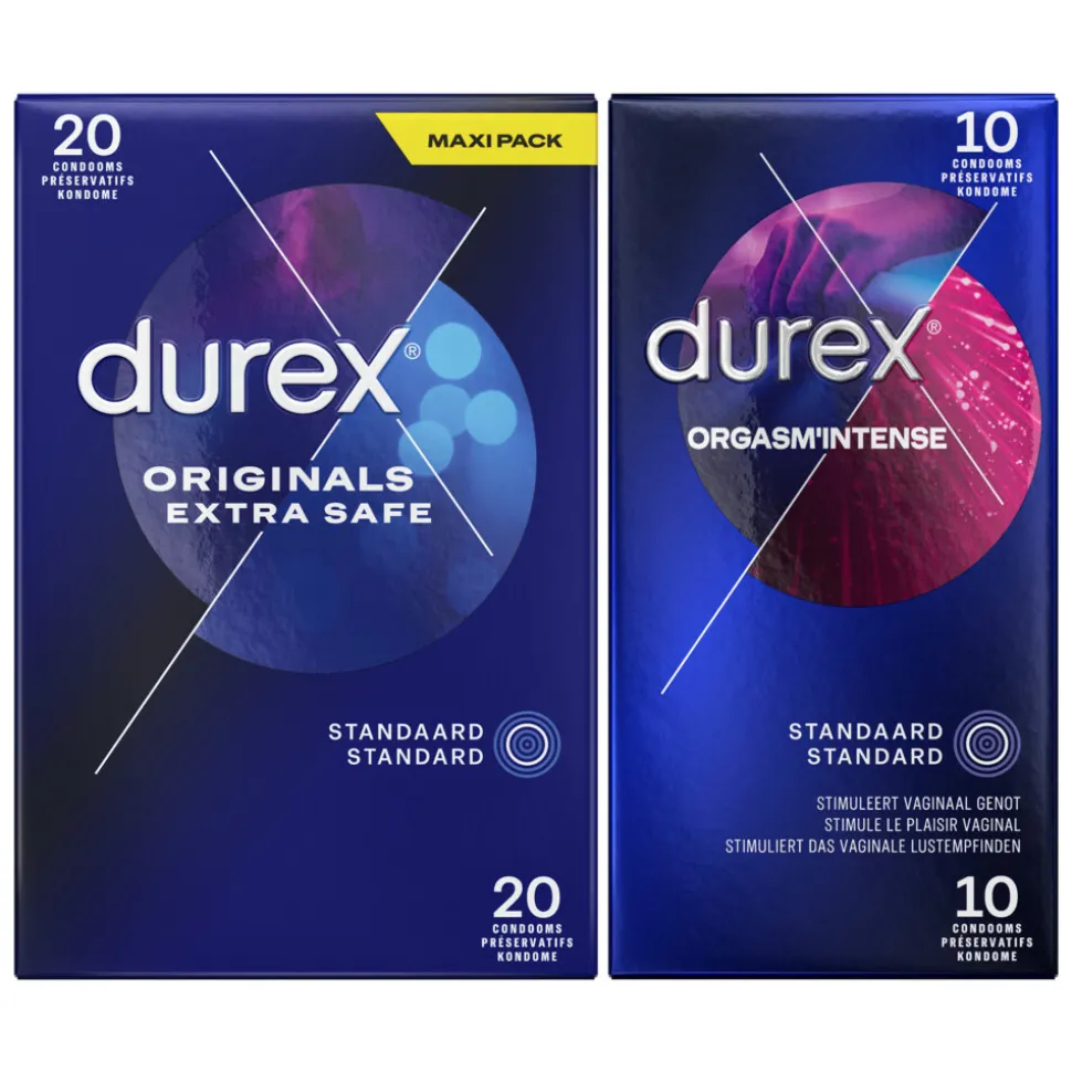 Durex - Extra Safe Condooms 20 stuks & Orgasm Intense Condooms 10 stuks - Pakket