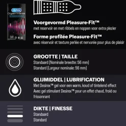 Durex - Pleasure Me Condooms 10 stuks, Orgasm Intense Condooms 10 stuks & Performa Condooms10 stuks - Pakket