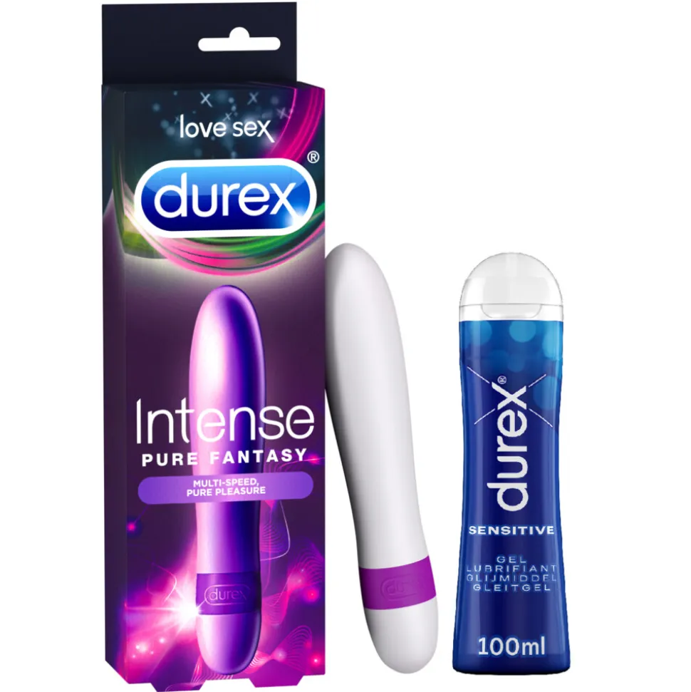 Durex Pure Fantasy Vibrator en Glijmiddel Sensitive Waterbasis Pakket