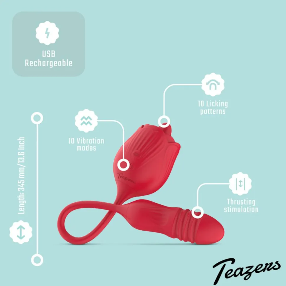 Easytoys Clitoris Vibrator met Stotende Dildo The Rose