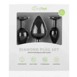 Easytoys Luxe Buttplug Set Zwart 3 stuks