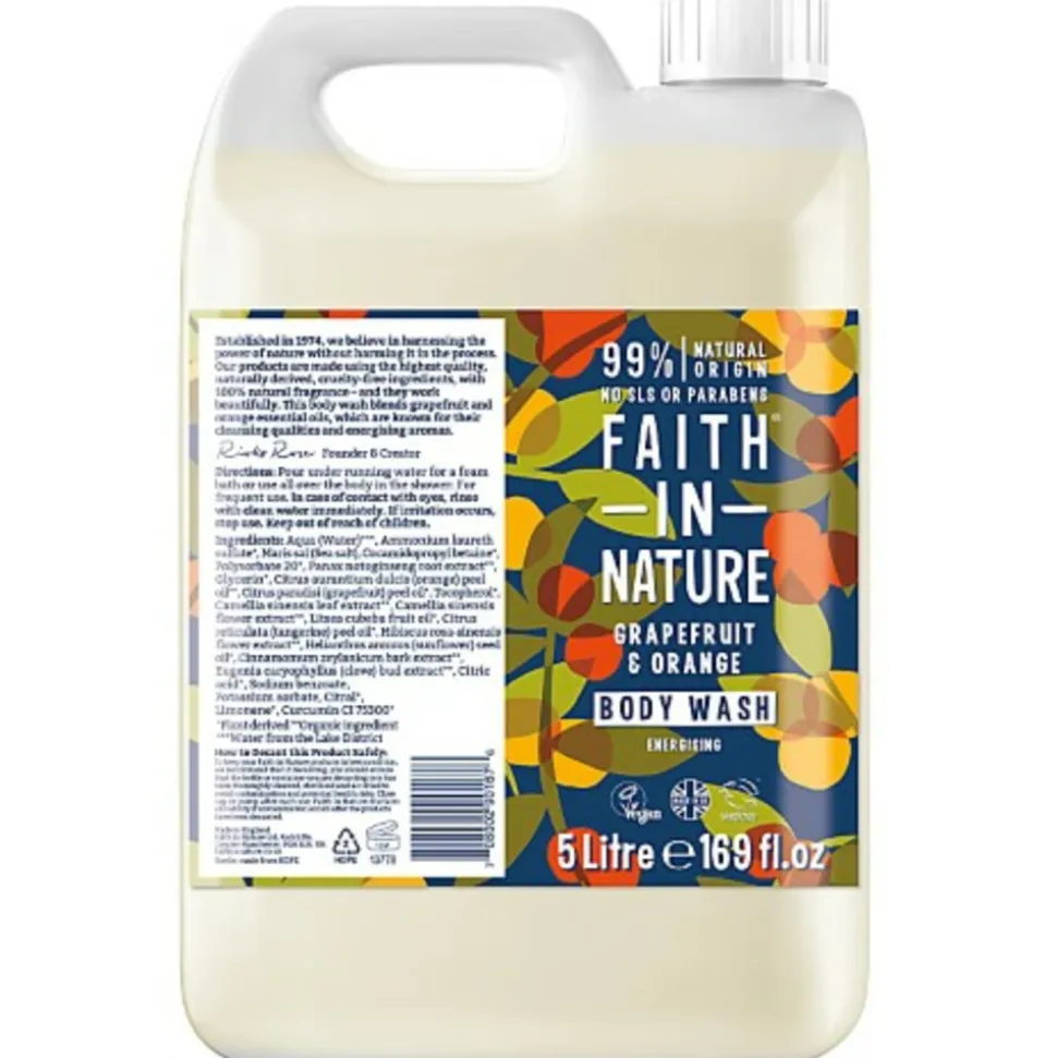 Faith In Nature Douchegel Navulling Grapefruit & Orange 5 liter