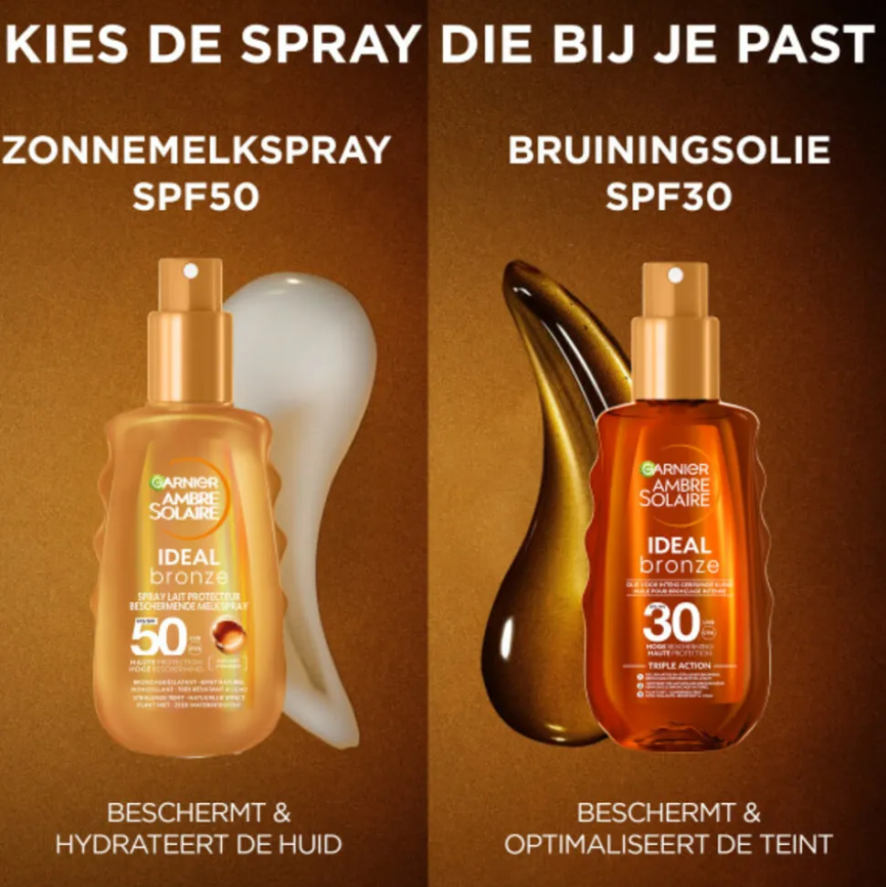 Garnier Ambre Solaire Ideal Bronze Beschermende Melkspray SPF 50 150 ml