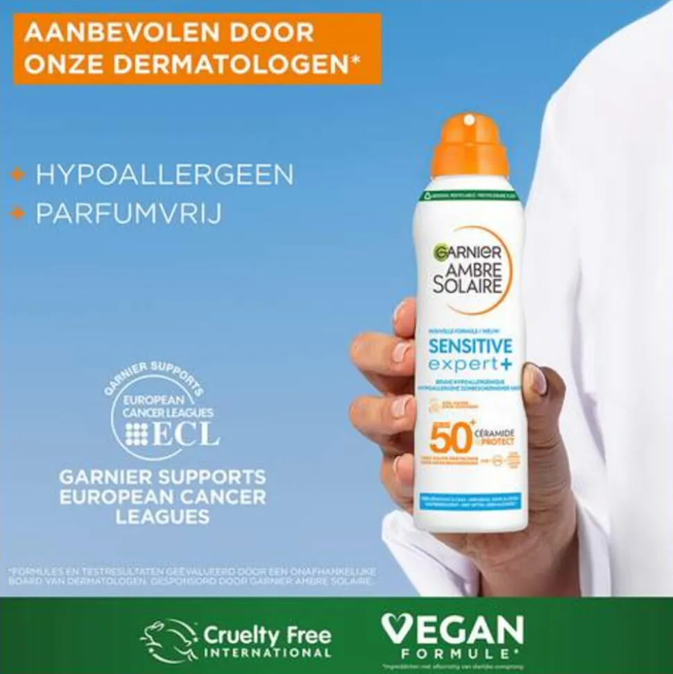 Garnier Ambre Solaire Sensitive Expert+ Dry Mist Spray SPF 50+ 150 ml