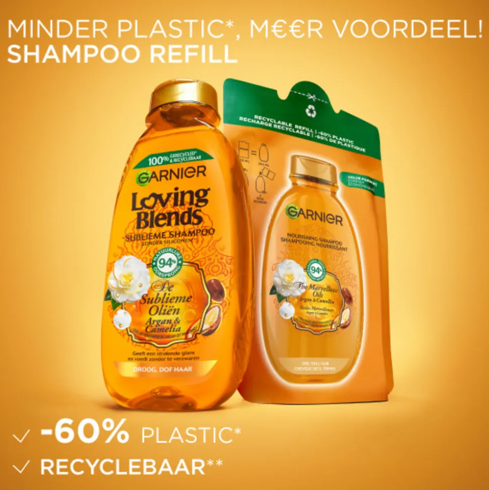 Garnier Loving Blends Argan- en Cameliaolie Shampoo Refill 250 ml