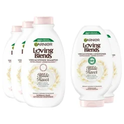 Garnier Loving Blends Milde Haver - Shampoo 3x 300 ml & Conditioner 2x 250 ml – Pakket