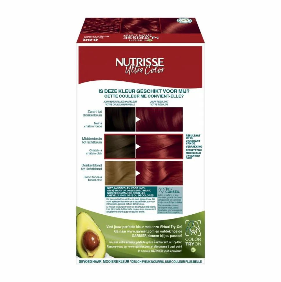 Garnier Nutrisse Ultra Color Permanente Haarkleuring 6.60 Vurig Rood