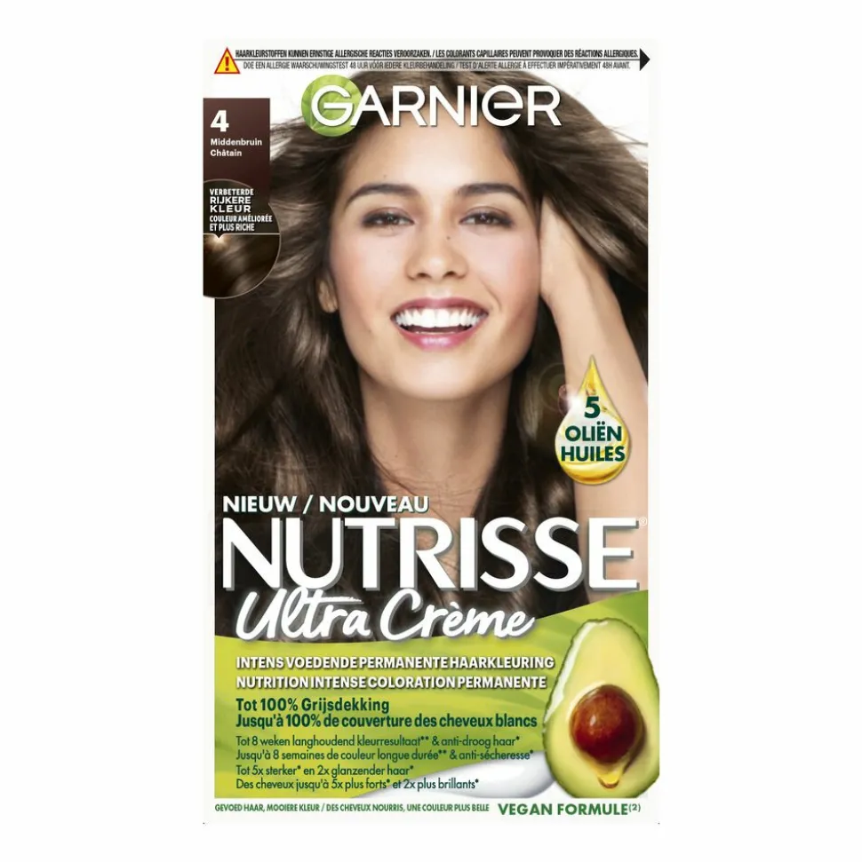 Garnier Nutrisse Ultra Crème Permanente Haarkleuring 4.0 Middenbruin