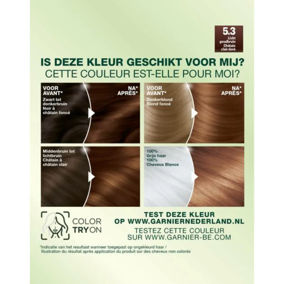 Garnier Nutrisse Ultra Crème Permanente Haarkleuring 5.3 Licht goudbruin