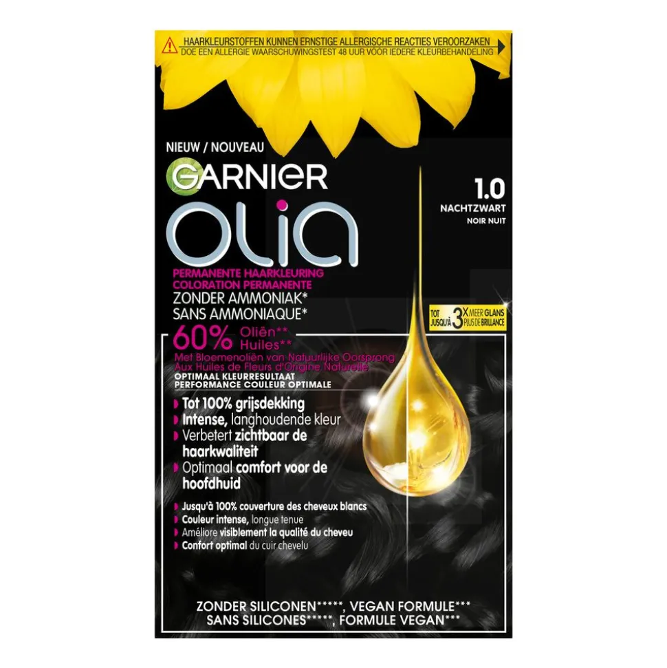 Garnier Olia Permanente Crèmekleuring 1.0 Zwart