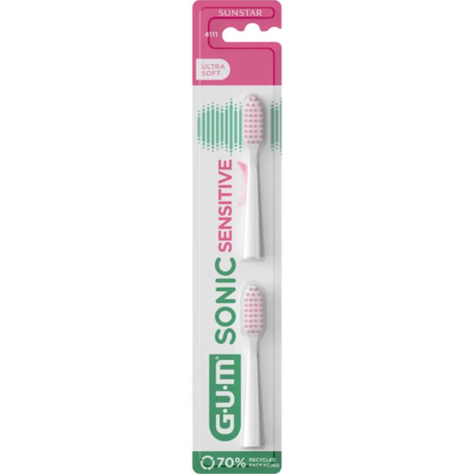GUM Opzetborstels Sonic Daily Sensitive 2 stuks