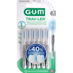GUM Trav-Ler Ragers Grijs 2.0mm 6 stuks