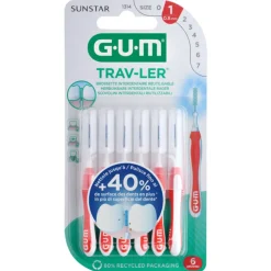 GUM Trav-Ler Ragers Rood 0.8mm 6 stuks