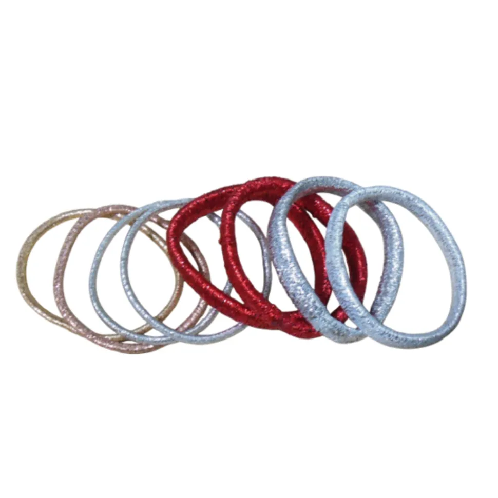 Hair Mode Elastieken Goud, Zilver en Rood 8 stuks