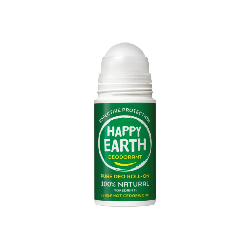 Happy Earth Deodorant Roll-On Bergamot Cedarwood 100% Natuurlijk 75 ml
