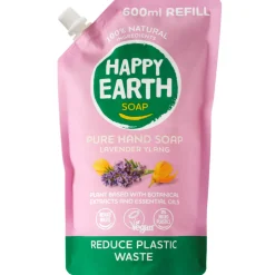 Happy Earth Handzeep Navulling Lavender Ylang 100% Natuurlijk 600 ml
