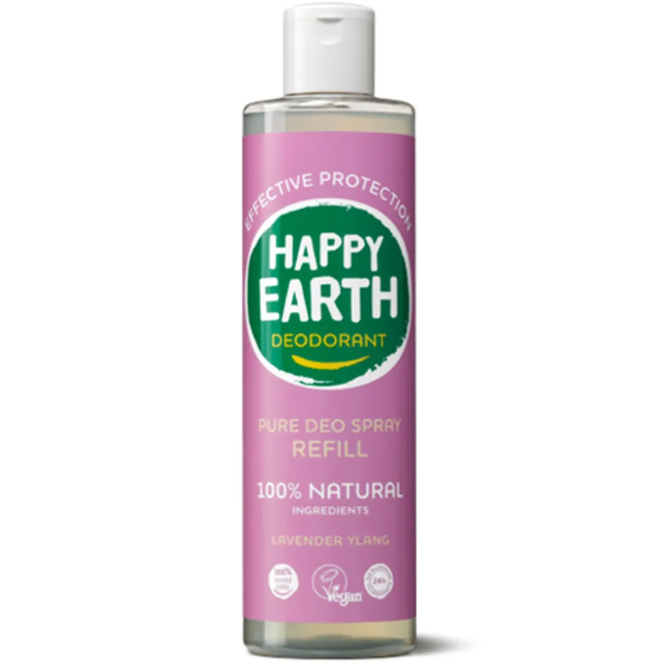 Happy Earth 100% Natuurlijke Deo Spray Navulling Lavender Ylang 300 ml
