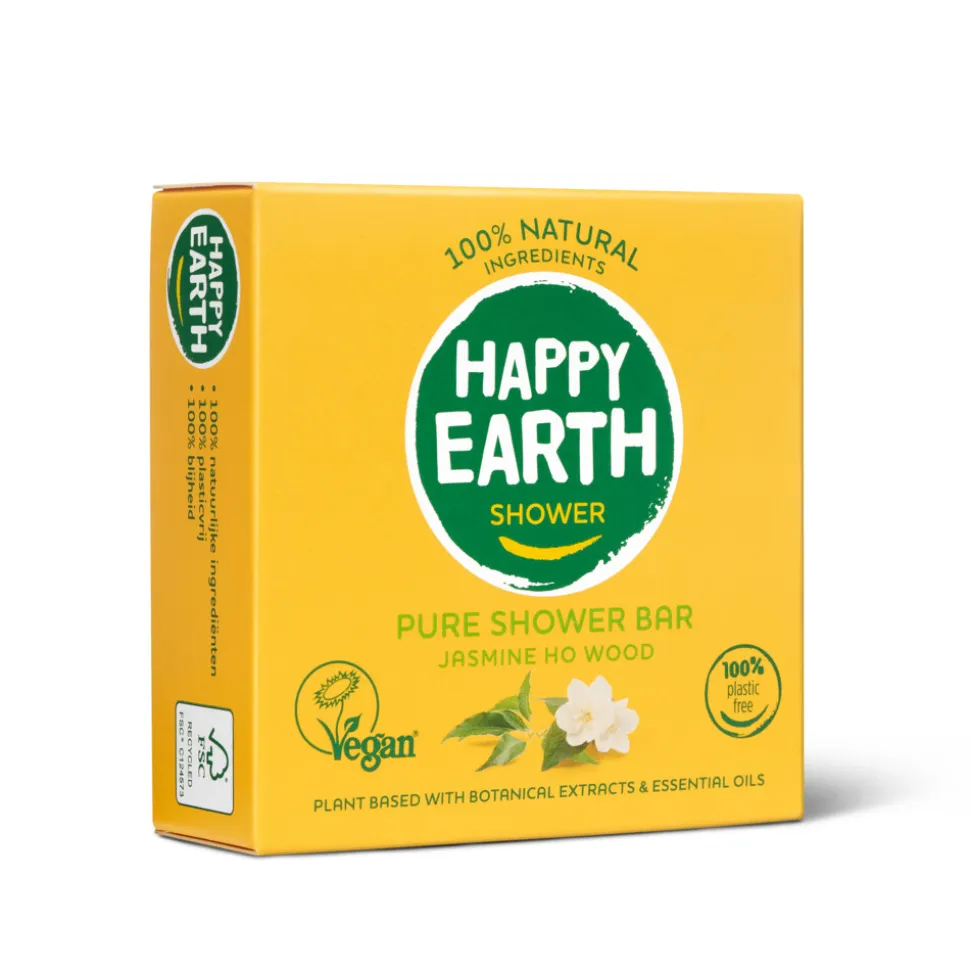 Happy Earth 100% Natuurlijke Shower Bar Jasmine Ho Wood 90 gr