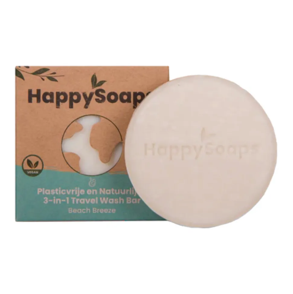 HappySoaps 3-in-1 Travel Wash Bar Beach Breeze 40 gr