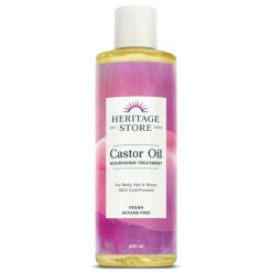 Heritage Store Castor Olie Lichaam, Haar & Wenkbrauwen 237 ml