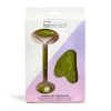 IDC Institute Jade Kwarts Massageroller & Jade Gua Sha Steen 1 set