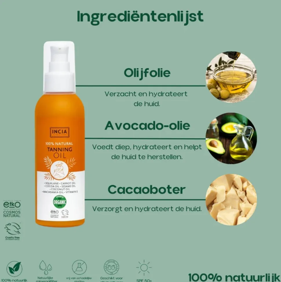 INCIA 100% Natural Tanning Oil 150 ml