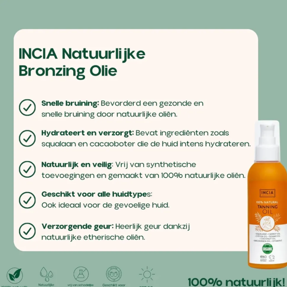 INCIA 100% Natural Tanning Oil 150 ml