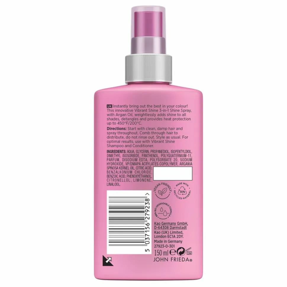 John Frieda Vibrant Shine Colour 3-in-1 Shine Spray 150 ml