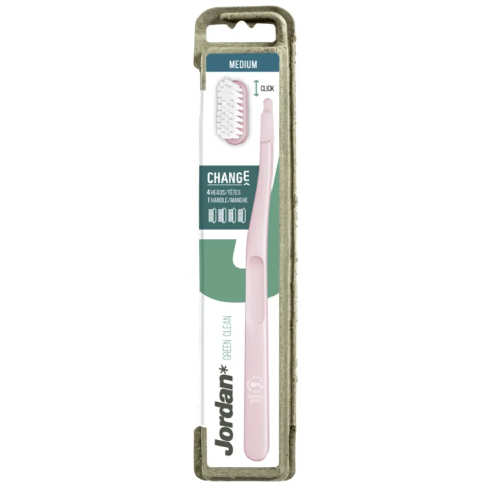 Jordan Tandenborstel Green Clean Change Medium 4-pack 1 set