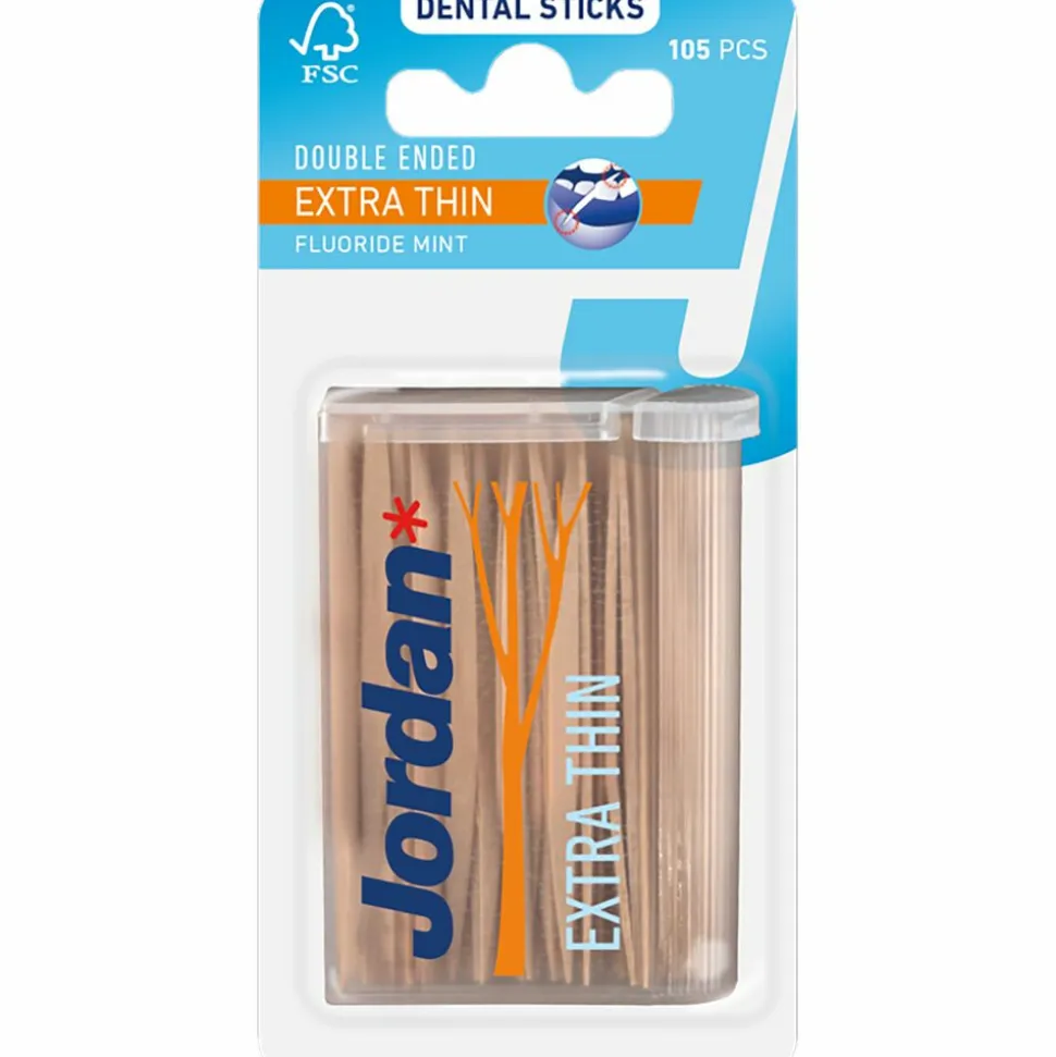 Jordan Tandenstokers Double Ended Extra Thin 105 stuks