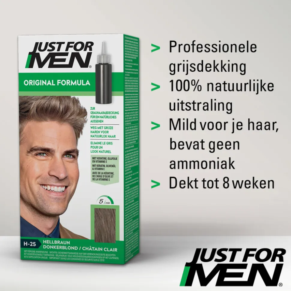 Just for Men Haarkleuring Donkerblond H25 1 set