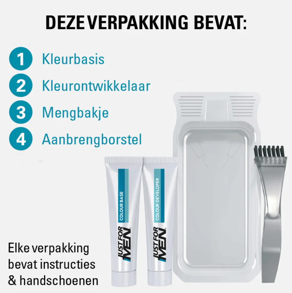 Just for Men Snor en Baard Middenbruin M35 1 set